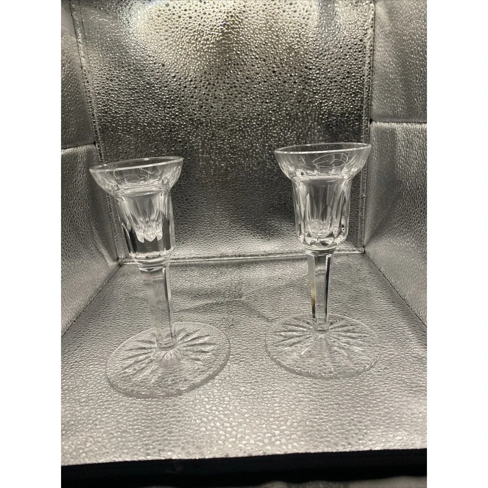 Vintage Waterford clear‎ crystal Candlesticks 5 5/8